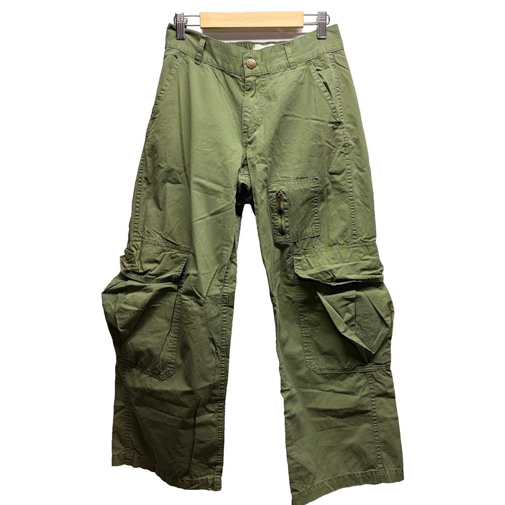 BDG Urban Outfitters Womens Army Wide Leg Baggy Cargo Pants 0 Olive Military